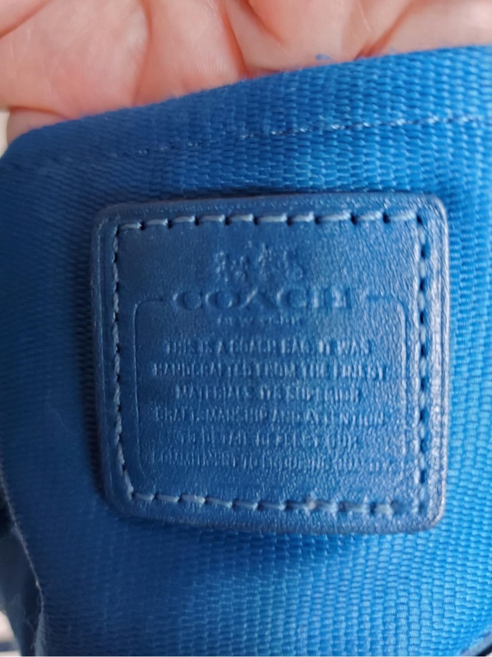 Coach Blue Coach Embossed Textured Leather North South Swingpack - Picture 12 of 14